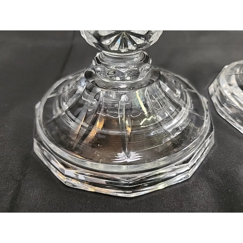 2 Stunning‎ GLASS Ornate CANDLEHOLDER 5
